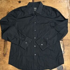 Armani Exchange Men’s Black  Button-Up Shirt X-Large